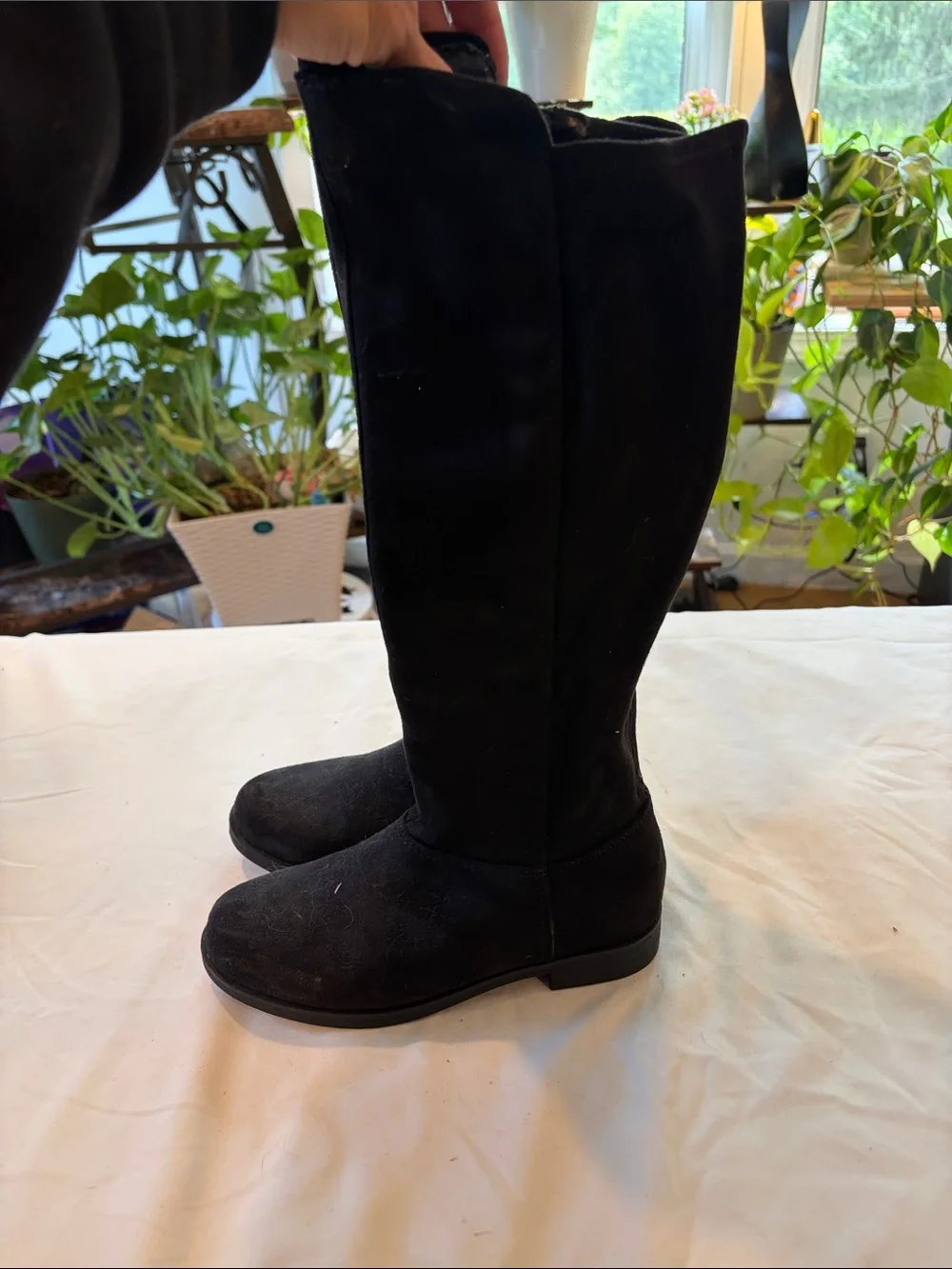 Black Knee-High girls Boots size 1 - Classic Riding Style